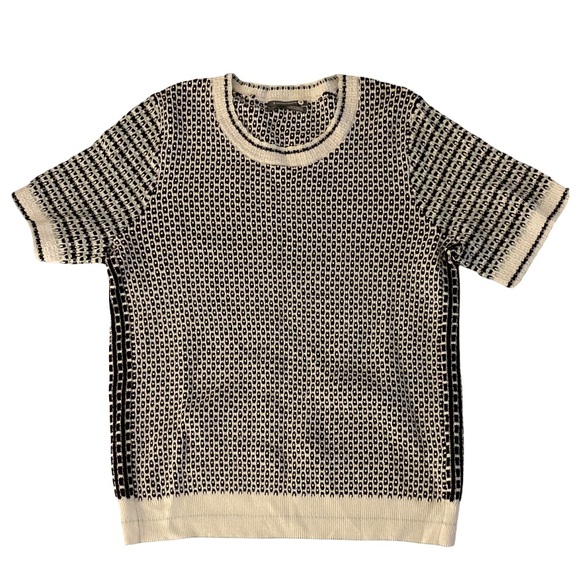 Anthropologie Tops - •Anthropologie knit black and white patterned top• Size L